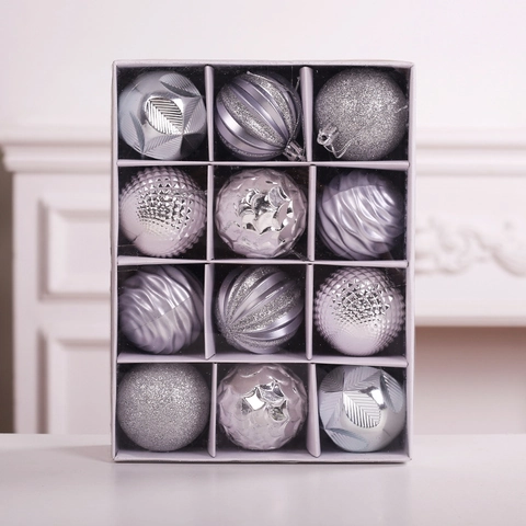 Luxury Plastic Christmas Ball Ornaments Set For Holiday Tree Decoration Electroplated Painted Hanging Decorative Baubles