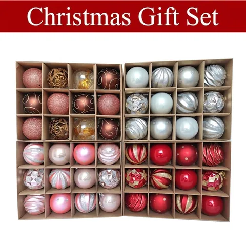 Onbreekbaar Plastic Kerstballen Set Voor Kerstboom Decoraties Gemengde Texturen Glanzend Mat Glitter Feestelijke Hangende Ballen