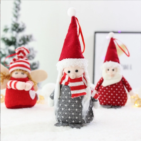 Bambole Appese di Peluche di Babbo Natale Renna Angelo per Decorazione dell'Albero di Natale Ornamento in Tessuto Non Tessuto Arredamento Casa
