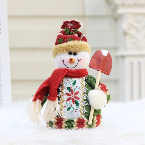 Gestrickte Weihnachtspuppe Tischdeko Weihnachtsmann Schneemann Rentier Plüschfigur Heim Festliche Party Deko Kinder Geschenk