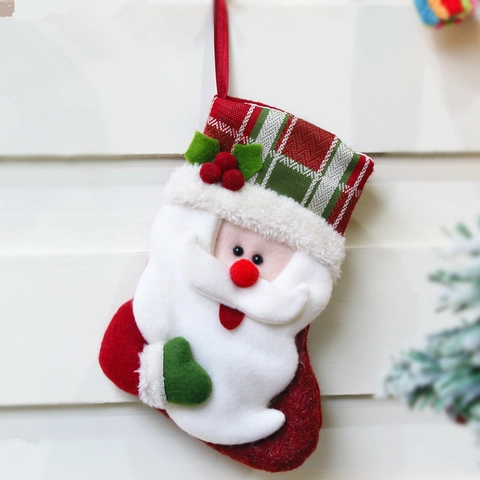 Calza di Natale Sacchetto Regalo Babbo Natale Pupazzo di Neve Renna Modello Decorazione Appendere per Festa di Natale
