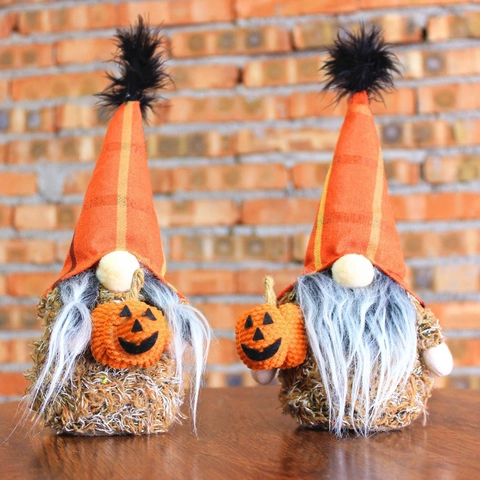 Gnomo di Halloween Peluche Zucca Senza Volto Bambola Con Paillettes Maglia Lungo Cappello Ornamento Casa Festa Decor