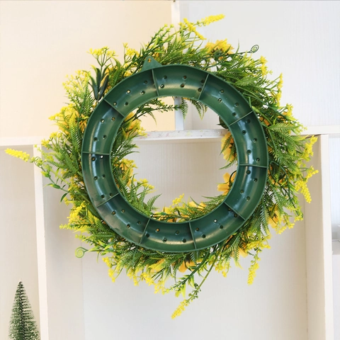 Artificial Sunflower Wreath 35cm Home Door Wall Decoration Yellow Floral Vine Ring Garland For Spring Summer Party Decor