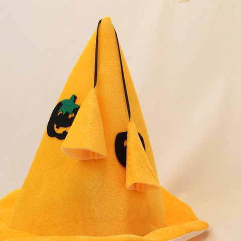 Halloween Pumpkin Hat Wizard Sponge Witch Hat For Adults Kids Festive Party Performance Costume Decoration Headwear