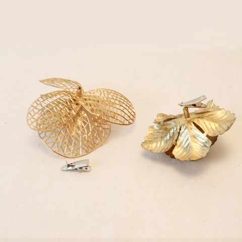 Fleurs de Noël Artificielles Dorées De Luxe Avec Clips Pour Décoration De Sapin DIY Ornements Floraux Élégants Pour Maison