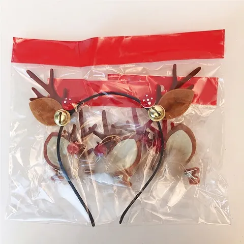 Cerchietto con Corna di Renna di Natale Con Campanelli a Fungo e Fermagli per Capelli con Bacche Accessori per Capelli
