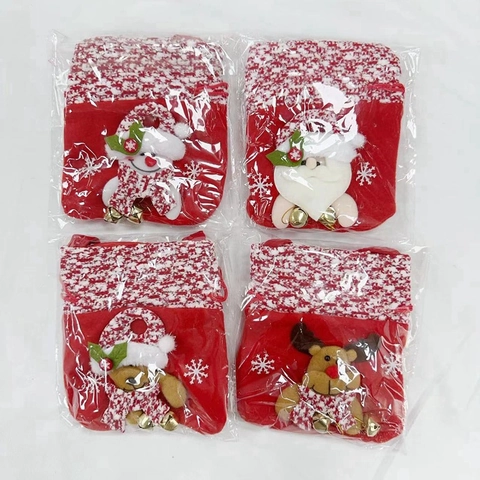 Weihnachten Plüsch Weihnachtsmann Schneemann Rentier Süßigkeiten Geschenktüte Kordelzug Handtasche Apfel Fruchtbeutel Feiertag Party Dekoration