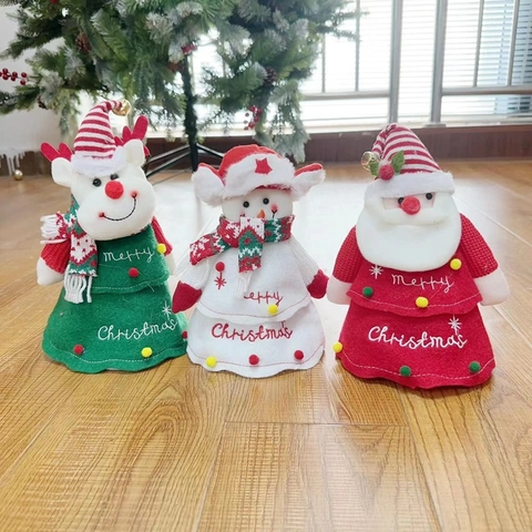 Weihnachten Plüsch Weihnachtsmann Schneemann Rentier Süßigkeiten Geschenktüte Kordelzug Handtasche Apfel Fruchtbeutel Feiertag Party Dekoration