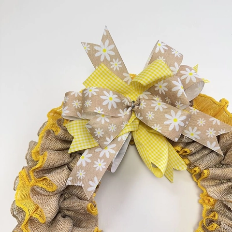 Moderne Gänseblümchen Blumenkranz Kunststoff Frühlingsfest Party Zuhause Wandbehang Dekoration Pastoraler Stil Blumenkranz