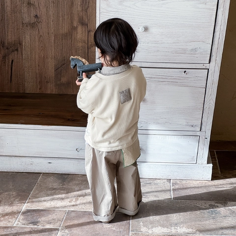 Peuter Jongens Geblokt Overhemd Gebreid Vest Broek Outfit Koreaanse Stijl Ruitjes Decoratie Casual Lente Herfst Kinderen Set