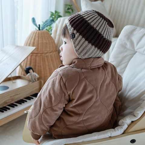 Baby Jungen Gesteppter Strampler Säugling Cartoon Bär Wattierter Overall Ohne Kapuze Warm Herbst Winter Outwear Reißverschluss Body