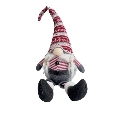 Gnome de Noël Tricoté Nordique Poupée Jambes Longues Sans Visage Chapeau Pointu Père Noël Tomte Peluche pour Maison Fête Décor