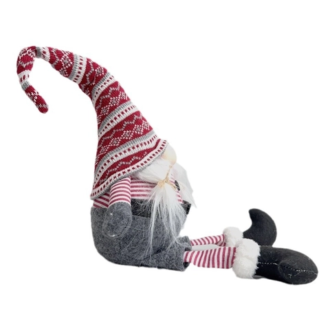 Gnome de Noël Tricoté Nordique Poupée Jambes Longues Sans Visage Chapeau Pointu Père Noël Tomte Peluche pour Maison Fête Décor