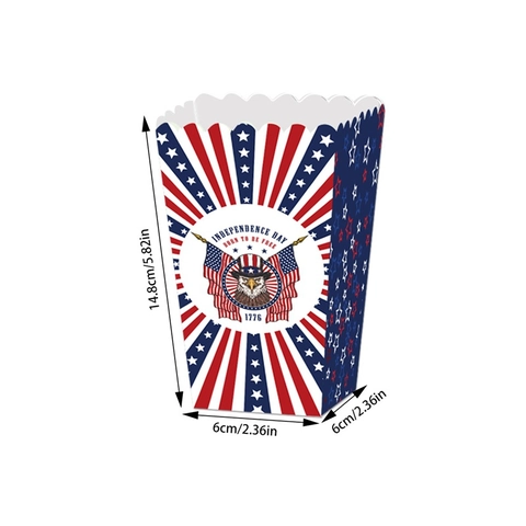 Unabhängigkeitstag Popcorn Boxen Patriotische Snack Behälter 4 Juli Party Dekorationen Sterne Streifen Adler Papier Leckerli Boxen Für Gäste