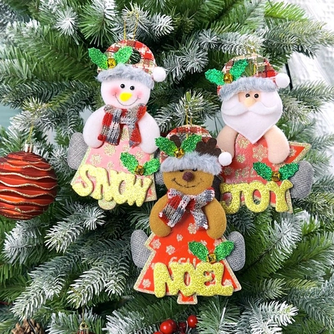 Pendentifs Suspendus pour Arbre de Noël Père Noël Bonhomme de Neige Renne Ornements pour Décoration de Maison Mur Fenêtre