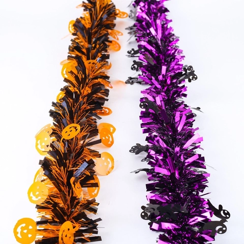 Halloween Ghirlanda di Tinsel Lamina Metallica Zucca Fantasma Pipistrello Decorazione Appendere Stile Americano Festa Ornamento