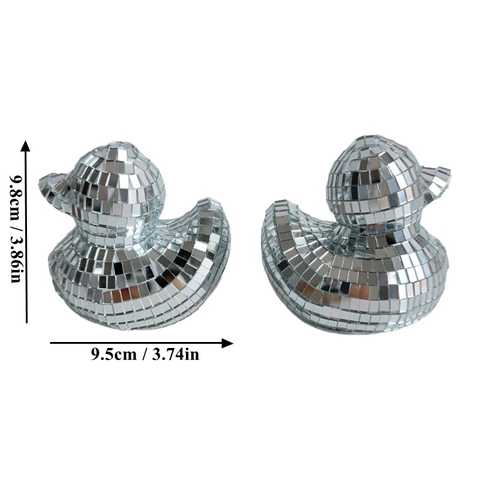 Disco Kugel Spiegel Ente Figur Handgefertigt Glas Mosaik Ente Statue Funkeln Retro Party Kerstmis Desktop Deko Ornament