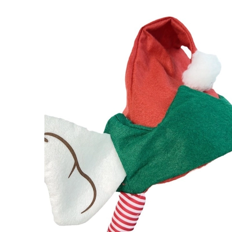 Weihnachten Elfenmütze Mit Großen Ohren Und Gestreiften Langen Beinen Rot Grün Filz Neuheit Feiertags Party Kostüm Hut