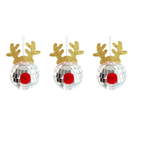 Weihnachten Rentier Discokugel Hängende Verzierung Spiegel Glasball Dekor Für Weihnachtsbaum Festliche Party Rudolph Hirsch Dekorationen