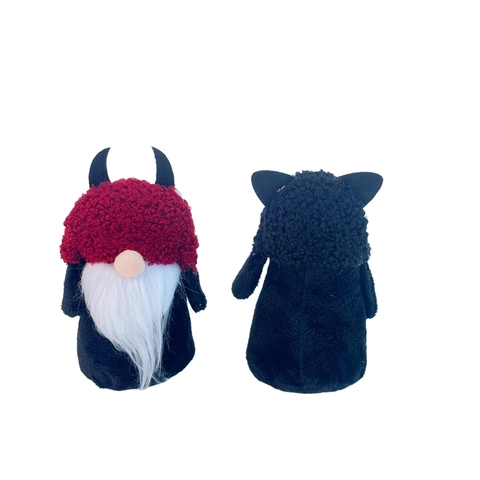 Adorno de Gnomos sin Cara de Halloween Lindo Gato de Peluche Diablo Decoración de Escritorio Muñeco Enano de Barba Larga Decoración de Fiesta
