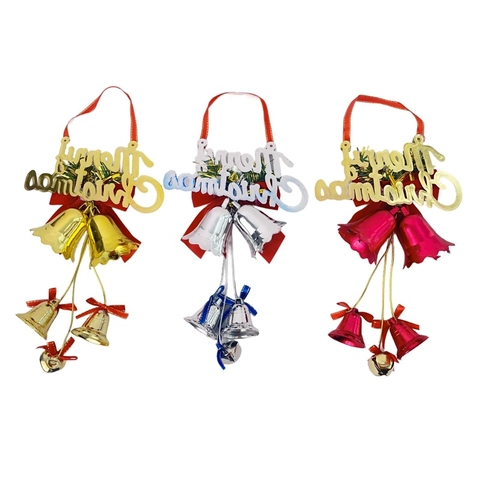 Pendenti a Forma di Campana di Babbo Natale di Natale Decorazioni Appese Con Fiocco per Albero di Natale Vetrina Casa Festa