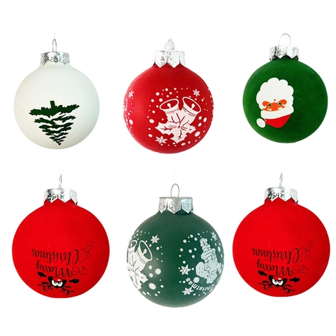 Kerstballen Kunststof Latex Bedrukt Kerstman Eland Patroon Hangende Ornamenten Voor Kerstboom Festival Feest Thuis Decoratie