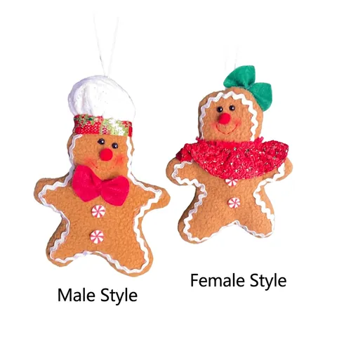 Colgante de Peluche de Hombre de Jengibre de Navidad Muñeco de Tela de Dibujos Animados Adornos Para Árbol de Navidad