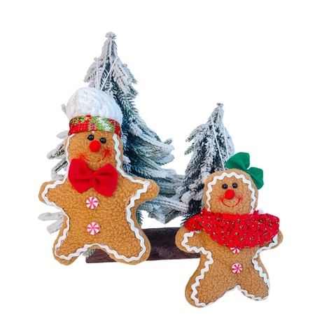 Colgante de Peluche de Hombre de Jengibre de Navidad Muñeco de Tela de Dibujos Animados Adornos Para Árbol de Navidad