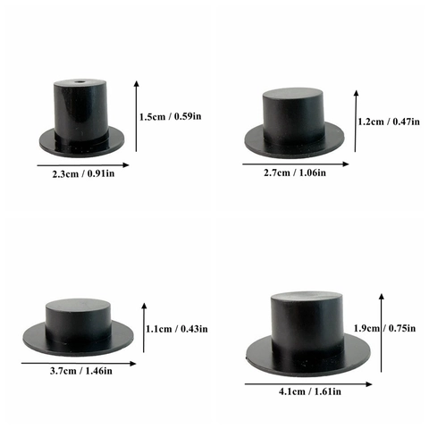 Mini Cappelli a Cilindro Neri in Plastica Fai-da-Te Artigianato Miniature Cappelli da Pupazzo di Neve per Decorazioni Natalizie Feste Accessori Bambole