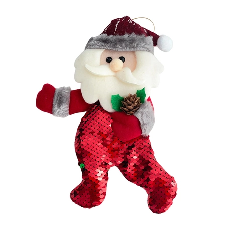 Weihnachten Pailletten Weihnachtsmann Schneemann Rentier Anhänger Flanell Flacher Anhänger Weihnachtsbaum Deko Festlich Haus Dekor