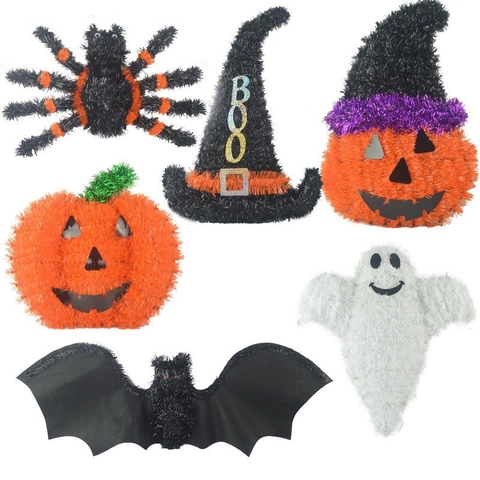 Decorazioni Appese a Festoncino di Halloween Ornamenti a Forma di Zucca Fantasma Pipistrello per Casa Stregata Bar Negozio Festa a Casa