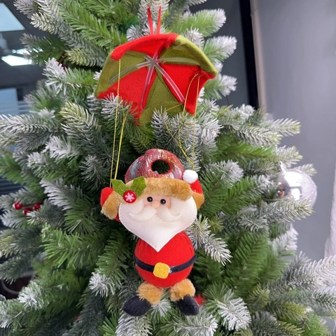 Weihnachten Fallschirm Plüschpuppe Anhänger Dekoration Weihnachtsmann Schneemann Rentier Baumschmuck Home Party Festliche Deko
