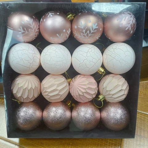 Boules de Noël en Plastique Électroplaqué Avec Motifs de Flocons pour Décoration de Sapin et Fête de Maison Festive