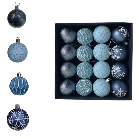 Boules de Noël en Plastique Électroplaqué Avec Motifs de Flocons pour Décoration de Sapin et Fête de Maison Festive