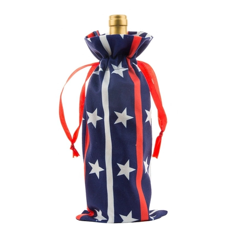 USA Unabhängigkeitstag Weinflaschenhülle Stars Stripes Amerikanische Flagge Patriotische Wein Geschenktüte Party Deko