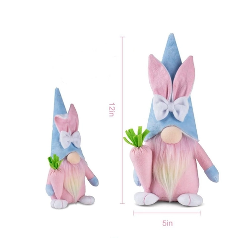 Gnomi di Pasqua Decorazioni in Peluche Bambola Senza Volto Con Orecchie di Coniglio Carota Uovo per la Casa Tavolo Festa Decorazione Regalo
