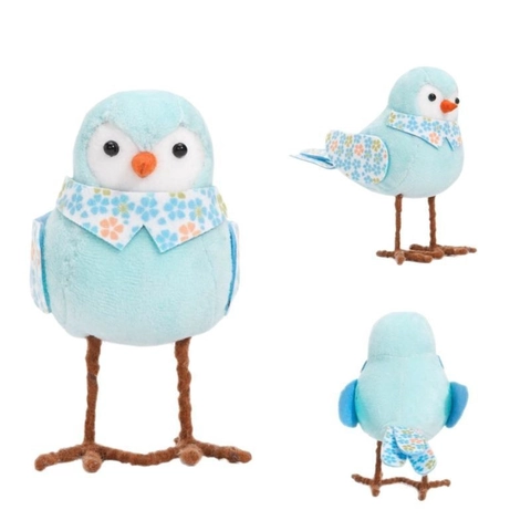 Décoration Oiseau de Pâques en Peluche Polyester Motif Floral Poupée Oiseau Mignonne Ornement de Table pour Fête Maison