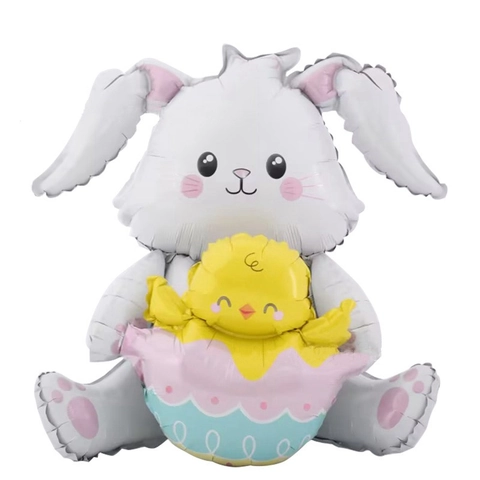 Easter Rabbit Chick Egg Aluminum Foil Balloon Festive Party Scene Decoration Happy Easter Letter Round Balloon Decor For Kids