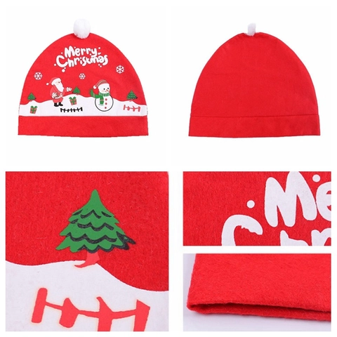 Christmas Car Seat Back Cover Non-Woven Fabric Chair Cover Santa Claus Snowman Print Xmas Vehicle Decoration Accessory
