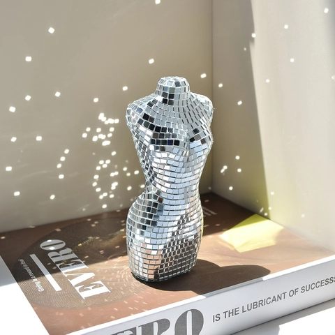Moderner Discokugel Weiblicher Torso Spiegel Dekor Handgefertigtes Glasmosaik Kunst Skulptur Für Home Party Ästhetische Raum Ornament