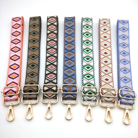 Böhmisch Ethnisch Verstellbarer Breiter Taschengurt Ersatz Polyester Geometrisches Rautenmuster Schulter Crossbody Gurte Für Damen