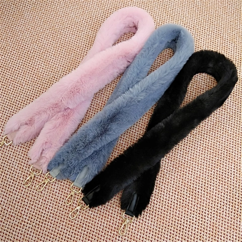 Tracolla per Borsa in Pelliccia Sintetica da Donna Tracolla Morbida di Ricambio Con Chiusura a Moschettone in Metallo Dorato Accessori per Decorazione Borsa