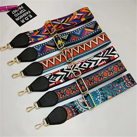 Damen Breiter Schultergurt Für Handtasche Verstellbarer Ethno-Stil Ersatz Umhängetasche Gürtel Polyester Gewebter Gurt
