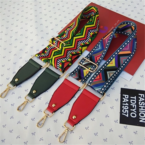 Tracolla per Borse Regolabile in Stile Etnico con Motivo Geometrico Cinturino di Ricambio Intrecciato in Poliestere per Donna