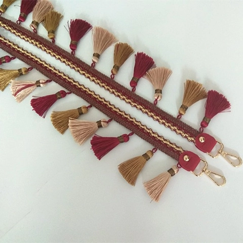 Tracolla per Borsa Intrecciata Boémien Con Nappe Colorate Ricambio Tracolla Etnica Per Borse a Mano Accessorio Moda Donna
