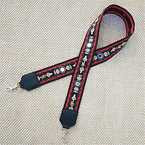 Tracolla per Borsa Ricamata in Poliestere Stile Etnico Tracolla Larga Sostitutiva Boho Cinturino per Borsa a Tracolla