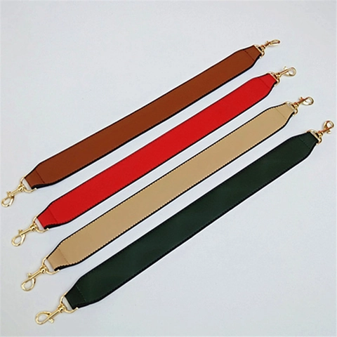 Fashion Wide Bag Strap For Women PU Leather Woven Checkered Replacement Shoulder Strap Short Thickened Handle Belt With Gold Buckle