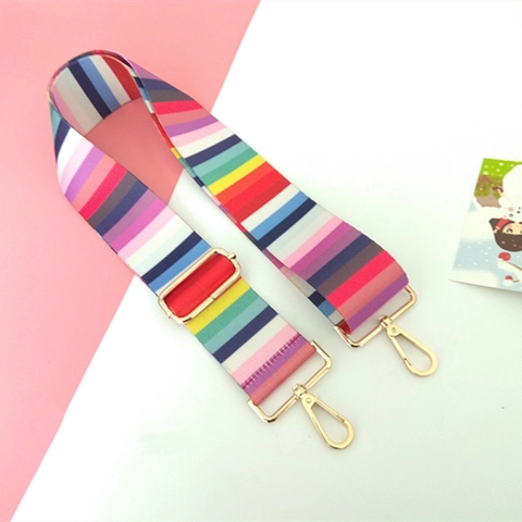 Wide Replacement Bag Strap For Women Ethnic Bohemian Adjustable Crossbody Shoulder Strap Polyester Webbing With Metal Clasps Boho Printed Pattern