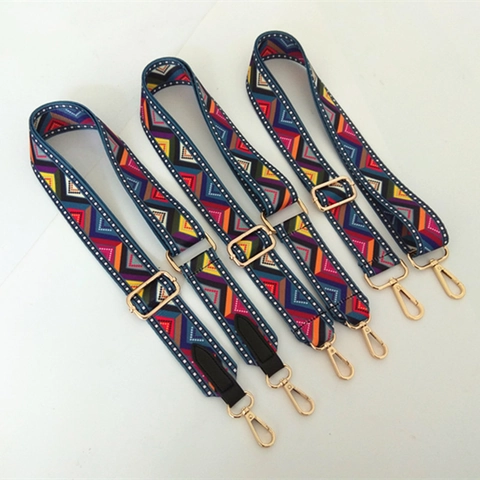 Tracolla Regolabile in Stile Etnico Geometrico Intrecciato a Fascia Larga di Ricambio per Borse a Tracolla Donna Accessori Multicolore