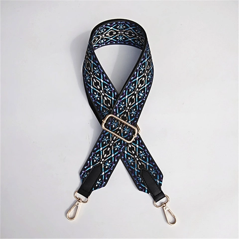 Women Ethnic Style Wide Shoulder Bag Strap Adjustable Polyester Replacement Strap Geometric Jacquard Belt For Handbags